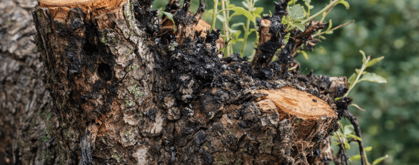 Tree-topping damage is causing weak branch growth and decay